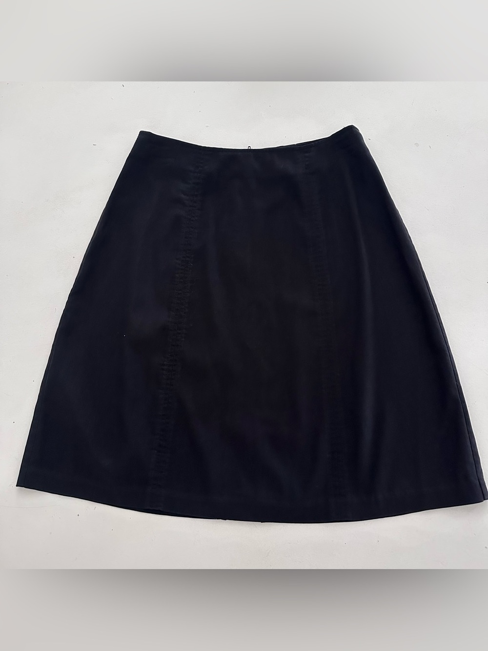 Vintage Windsor Black A-Line Midi Skirt 90s Y2K Minimalist Made in USA Sz 5/6